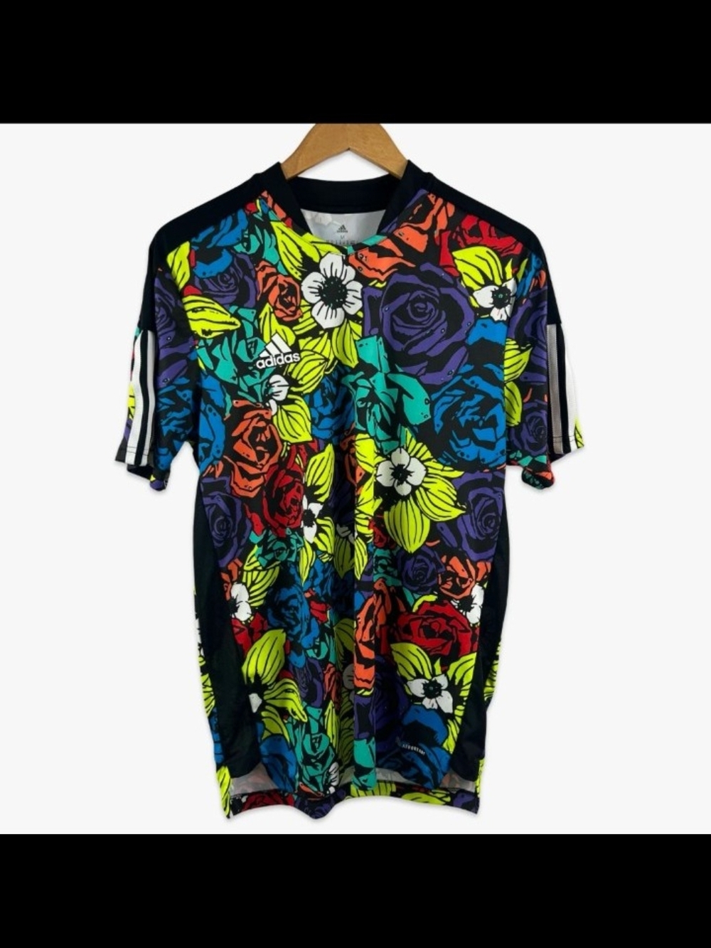 adidas Men’s Black Multicolor Floral Soccer Jersey
